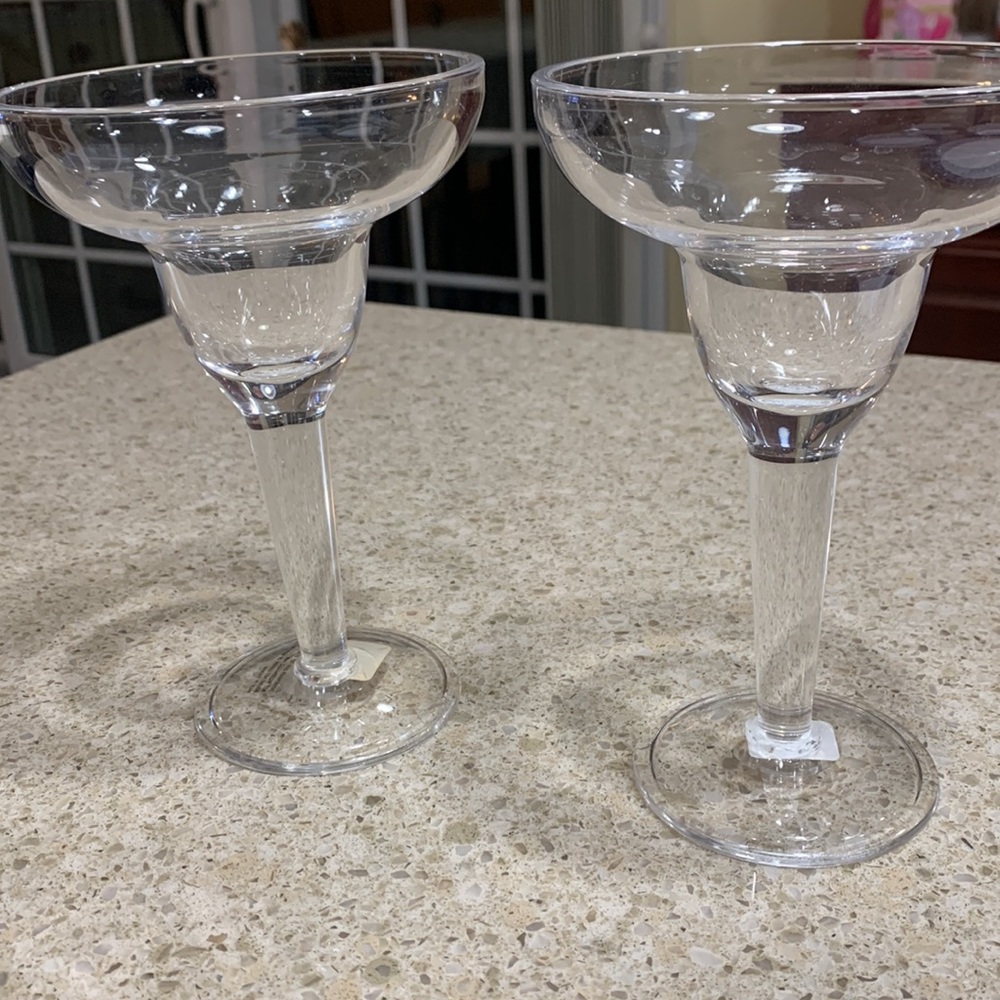 CRATE & BARREL MARGARITA GLASSES.
